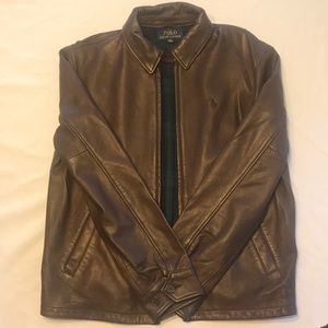 NEW Polo Ralph Lauren Lambskin Jacket -Bison Brown